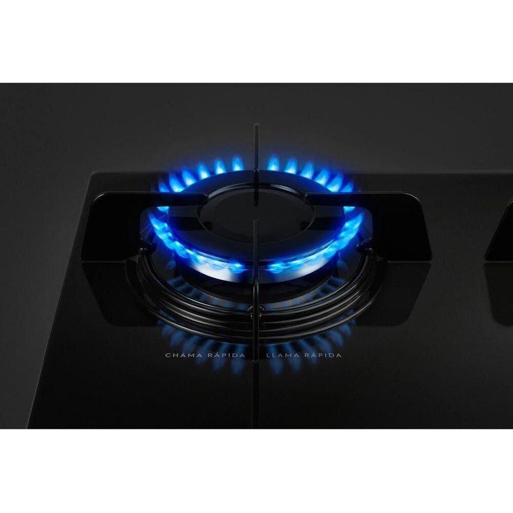Cooktop a Gás 4 Bocas Electrolux Vidro Preto Bivolt KE4GP MadeiraMadeira