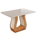 Ver imagem 1 de Mesa de Jantar Retangular 4 Lugares com Vidro Inspirare Mel e Off White