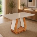 Ver imagem 2 de Mesa de Jantar Retangular 4 Lugares com Vidro Inspirare Mel e Off White