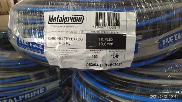 Cabo de Alumínio Tríplex 10,0m Neutro Isolado com 100 Metros