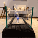 Ver imagem 7 de Lareira Ecológica no Dormente com Rodinhas e Queimador em Inox - 70 x 22 cm - Quilotoa com Vidros