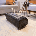 Ver imagem 3 de Lareira Ecológica no Dormente com Rodinhas e Queimador em Inox - 70 x 22 cm - Quilotoa com Vidros