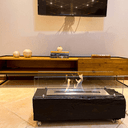 Ver imagem 2 de Lareira Ecológica no Dormente com Rodinhas e Queimador em Inox - 70 x 22 cm - Quilotoa com Vidros