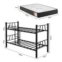 Ver imagem 4 de Cama Beliche Metálica Solteiro Aço Reforçado com Escada Lateral Acompanha Colchões D33 - Preto