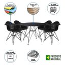 Ver imagem 6 de Mesa Sala De Jantar Redonda 90Cm Preta Com 4 Poltronas Pretas Ferro Preto Cor: Preto