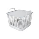 Ver imagem 1 de Cesto Plástico com Tampa - Grande - Cinza - Oikos