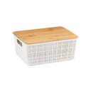 Ver imagem 1 de Caixa Organizadora com Tampa de Bambu - 4l - Branco - Oikos