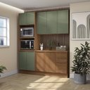 Ver imagem 7 de Cozinha Compacta 3 Peças com Torre Quente e Balcão com Tampo 230 x 190cm Vibra Canela/Verde Pistache