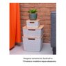 Caixa Organizadora com Tampa de Bambu - 12L - Branco - Oikos - 3
