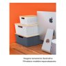 Caixa Organizadora com Tampa de Bambu - 12L - Branco - Oikos - 2