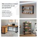 Ver mais imagens de Mesa de Escritório em L com Gaveteiro e Mesa Auxiliar Mdf Cor:freijó com Preto Fosco