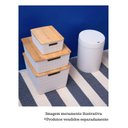 Ver imagem 6 de Caixa Organizadora com Tampa de Bambu - 18L - Branco - Oikos