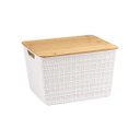 Ver imagem 1 de Caixa Organizadora com Tampa de Bambu - 18L - Branco - Oikos