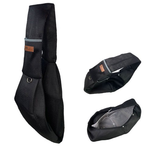 Bolsa de Transporte Canguru Cao Gato Pet Animal Malha Respiravel Tira de Ombro Tecido Resistente Con