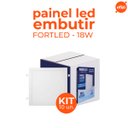 Ver imagem 2 de Kit C/ 10 Paineis Led Embutir 18w Quadrado - Fortled
