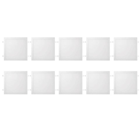 Kit C/ 10 Paineis Led Embutir 18w Quadrado - Fortled