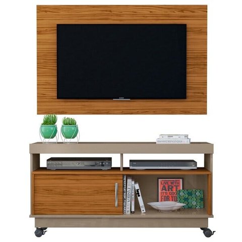 Rack Bancada Artur e Painel Suspenso para TV até 50 Polegadas Frank Fendi/Naturale - Madetec