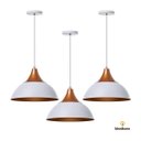 Ver imagem 3 de Lustre Pendente Interno Panamá:Branco com topo Cobre/Branco com topo Cobre