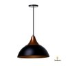 Lustre Pendente Interno Panamá:Preto com topo Cobre - 1