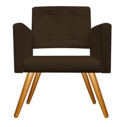Kit 2 Poltronas Gênesis Palito Mel Suede Marrom - Doce Sonho Móveis - 3