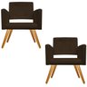 Kit 2 Poltronas Gênesis Palito Mel Suede Marrom - Doce Sonho Móveis - 1