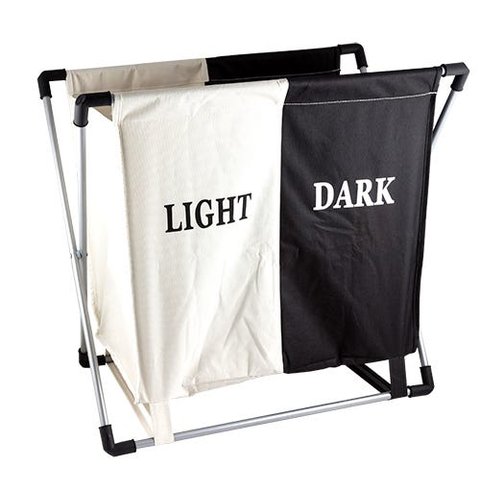 Cesto de Roupa Duplo Preto e Branco