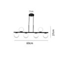 Ver imagem 4 de Luminária de Teto Pendente Jabuti UP Preto com Globos Fumê para 5 Lâmpadas de LED G9