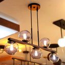 Ver imagem 2 de Luminária de Teto Pendente Jabuti UP Preto com Globos Fumê para 5 Lâmpadas de LED G9