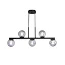 Ver imagem 1 de Luminária de Teto Pendente Jabuti UP Preto com Globos Fumê para 5 Lâmpadas de LED G9