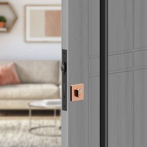 Fechadura Rolete Roseta Quadrada - Rosé 3f