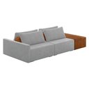 Ver imagem 1 de Sofá Ilha 2 Lugares Living 272cm Modulado Lary Veludo K01 Cor Cinza