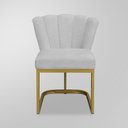 Ver imagem 3 de Kit 06 Cadeira Flor Industrial Linho - Base Ferro Dourado - Cinza