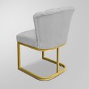 Ver imagem 5 de Kit 06 Cadeira Flor Industrial Linho - Base Ferro Dourado - Cinza