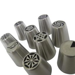 Bicos Confeitar Bolos 9 Peças Doces Cupcakes Inox - 7