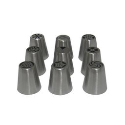 Bicos Confeitar Bolos 9 Peças Doces Cupcakes Inox - 3