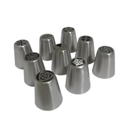 Bicos Confeitar Bolos 9 Peças Doces Cupcakes Inox - 2