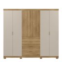 Ver imagem 2 de Guarda-Roupa Casal 100% MDF 6 Portas 4 Gavetas Dubai Ouro Nature Fendi Marrom