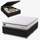 Ver imagem 1 de Cama Box Baú Molas Ensacadas Bourbon 138x188x61cm Hellen