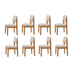 Kit 8 Cadeiras para Mesa de Jantar Estofada - Turim - Lj Móveis - 1