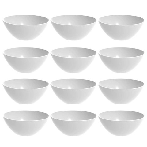 Kit 12 Tigelas Pequenas Brancas Crippa Travessa Restaurante Buffet Salada Sobremesa