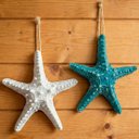 Ver imagem 1 de Estrela do Mar Enfeite em Resina Casa Praia 16cm Kit 2pçs