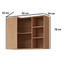 Ver imagem 3 de Armário Aéreo de Cozinha 100%mdf 92x52cm de Canto com 5 Nichos Estela Mgm Móveis Freijó