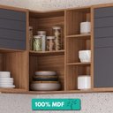 Ver imagem 2 de Armário Aéreo de Cozinha 100%mdf 92x52cm de Canto com 5 Nichos Estela Mgm Móveis Freijó