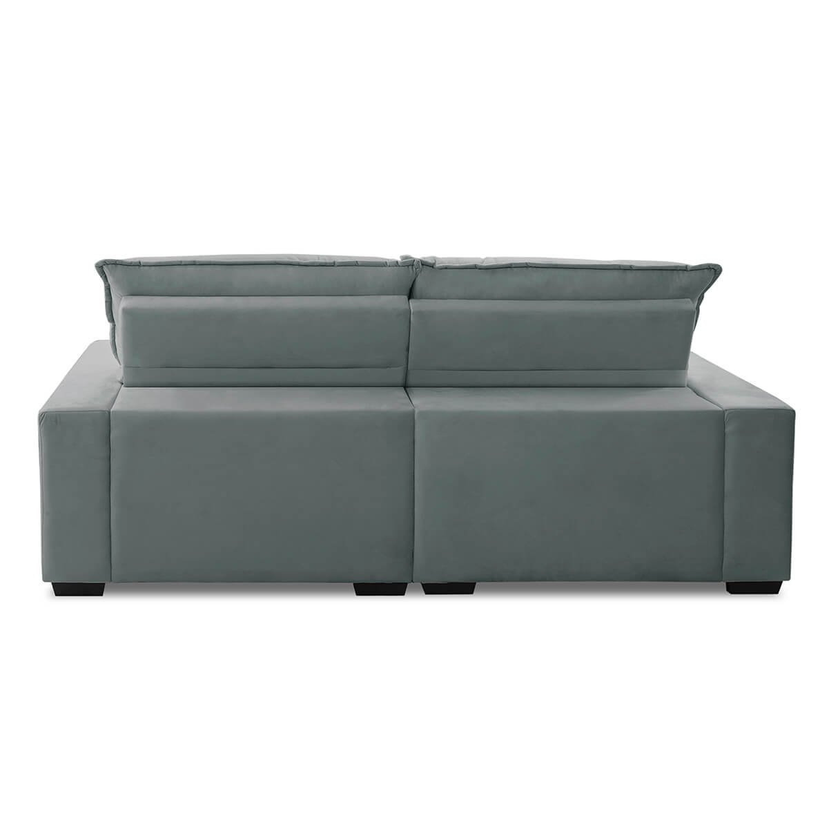 Sofa Retratil Reclinavel 2 Lugares 1,90m Atlantis Veludo Cinza Claro Lansofbr Lansof Brasil - 6