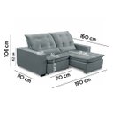 Ver imagem 7 de Sofa Retratil Reclinavel 2 Lugares 1,90m Atlantis Veludo Cinza Claro Lansofbr Lansof Brasil