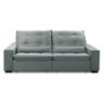 Sofa Retratil Reclinavel 2 Lugares 1,90m Atlantis Veludo Cinza Claro Lansofbr Lansof Brasil - 4