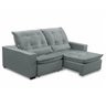 Sofa Retratil Reclinavel 2 Lugares 1,90m Atlantis Veludo Cinza Claro Lansofbr Lansof Brasil - 3