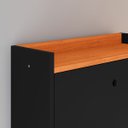 Ver imagem 6 de Kit Quarto 2 Mesas Cabeceira Mesinha Lateral Sapateira Vertical Organizadora Preto/cinamomo - Rpm
