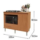 Ver imagem 6 de Balcão para Cooktop 1,05m 5 Bocas 1 Nicho com 1 Porta e Gaveta Turim Nature