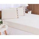 Ver imagem 2 de Jogo lençol king casal bordado 3peças Palha chocolate veneza